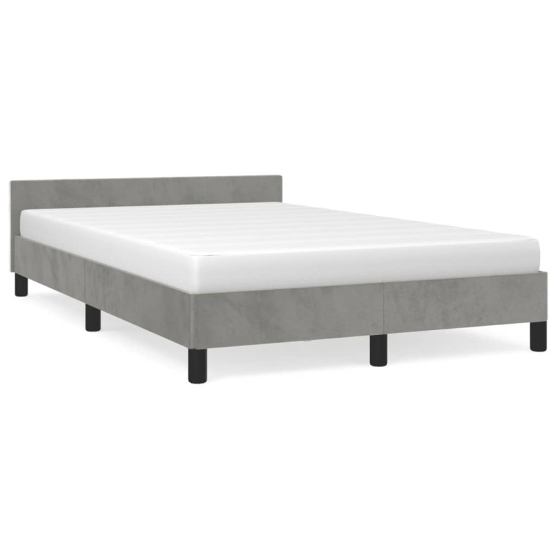 vidaXL Estructura cama con cabecero terciopelo gris claro 120x190 cm vidaXL Estructura cama con cabecero terciopelo gris claro 120x190 cm
