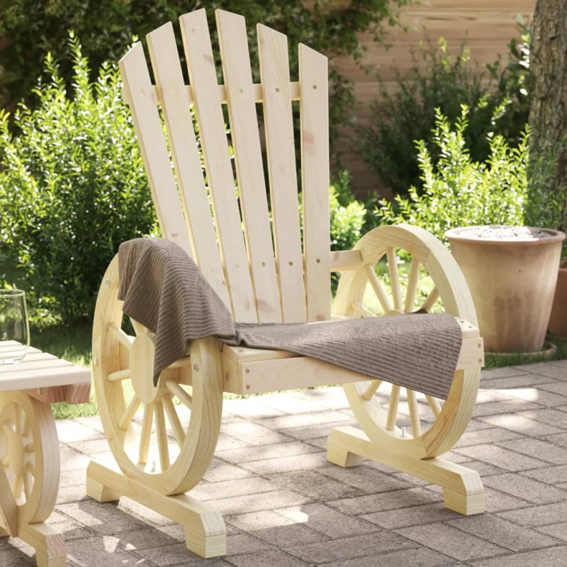 vidaXL Sillón de jardín Adirondack madera maciza de abeto vidaXL Sillón de jardín Adirondack madera maciza de abeto