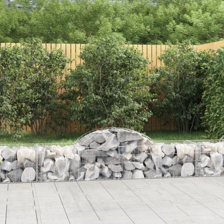 vidaXL Cestas de gaviones 14 uds forma de arco hierro 200x50x40/60 cm