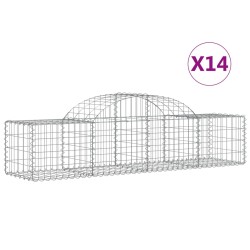 vidaXL Cestas de gaviones 14 uds forma de arco hierro 200x50x40/60 cm