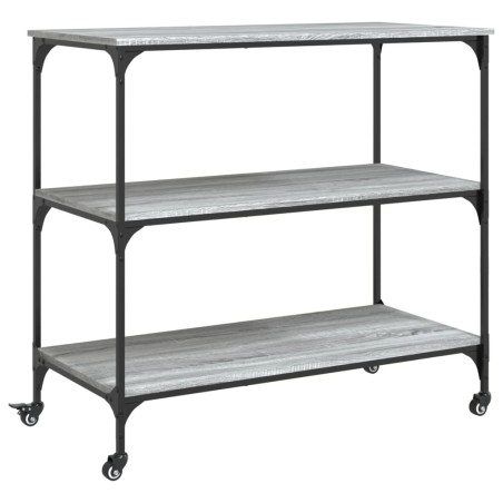 vidaXL Carrito de cocina madera ingeniería gris Sonoma 102x50x95 cm