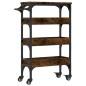 vidaXL Carrito de cocina madera ingeniería roble ahumado 53x20x76 cm vidaXL Carrito de cocina madera ingeniería roble ahumado 53x20x76 cm