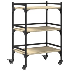 vidaXL Carrito de cocina madera ingeniería roble Sonoma 50x35x75,5 cm