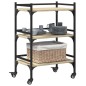vidaXL Carrito de cocina madera ingeniería roble Sonoma 50x35x75,5 cm vidaXL Carrito de cocina madera ingeniería roble Sonoma 50x35x75,5 cm