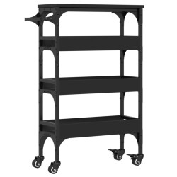 vidaXL Carrito de cocina madera de ingeniería negro 53x20x76 cm
