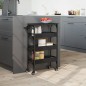 vidaXL Carrito de cocina madera de ingeniería negro 53x20x76 cm vidaXL Carrito de cocina madera de ingeniería negro 53x20x76 cm