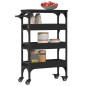 vidaXL Carrito de cocina madera de ingeniería negro 53x20x76 cm vidaXL Carrito de cocina madera de ingeniería negro 53x20x76 cm