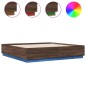 vidaXL Estructura de cama con luces LED madera roble marrón 200x200 cm vidaXL Estructura de cama con luces LED madera roble marrón 200x200 cm