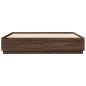 vidaXL Estructura de cama con luces LED madera roble marrón 200x200 cm vidaXL Estructura de cama con luces LED madera roble marrón 200x200 cm