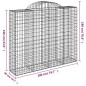 vidaXL Cestas gaviones 11 uds forma de arco hierro 200x50x160/180 cm