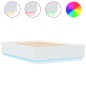 vidaXL Estructura de cama con LED madera ingeniería blanco 150x200 cm vidaXL Estructura de cama con LED madera ingeniería blanco 150x200 cm