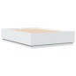 vidaXL Estructura de cama con LED madera ingeniería blanco 150x200 cm vidaXL Estructura de cama con LED madera ingeniería blanco 150x200 cm