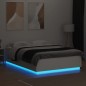 vidaXL Estructura de cama con LED madera ingeniería blanco 150x200 cm vidaXL Estructura de cama con LED madera ingeniería blanco 150x200 cm