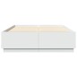 vidaXL Estructura de cama con LED madera ingeniería blanco 150x200 cm vidaXL Estructura de cama con LED madera ingeniería blanco 150x200 cm