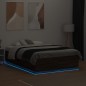 vidaXL Estructura cama con luces LED madera marrón roble 120x190 cm