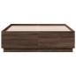 vidaXL Estructura cama con luces LED madera marrón roble 120x190 cm