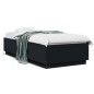 vidaXL Estructura cama con luces LED madera ingeniería negro 90x200 cm vidaXL Estructura cama con luces LED madera ingeniería negro 90x200 cm