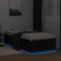 vidaXL Estructura cama con luces LED madera ingeniería negro 90x200 cm vidaXL Estructura cama con luces LED madera ingeniería negro 90x200 cm