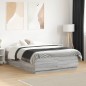vidaXL Estructura cama con luces LED madera gris Sonoma 140x190 cm vidaXL Estructura cama con luces LED madera gris Sonoma 140x190 cm