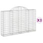 vidaXL Cestas de gaviones 3 uds forma de arco hierro 200x30x120/140 cm vidaXL Cestas de gaviones 3 uds forma de arco hierro 200x30x120/140 cm