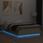 vidaXL Estructura cama con luces LED madera roble Sonoma 150x200 cm vidaXL Estructura cama con luces LED madera roble Sonoma 150x200 cm