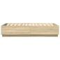 vidaXL Estructura cama con luces LED madera roble Sonoma 150x200 cm vidaXL Estructura cama con luces LED madera roble Sonoma 150x200 cm