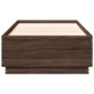 vidaXL Estructura cama con luces LED madera marrón roble 100x200 cm vidaXL Estructura cama con luces LED madera marrón roble 100x200 cm