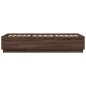 vidaXL Estructura cama con luces LED madera marrón roble 100x200 cm vidaXL Estructura cama con luces LED madera marrón roble 100x200 cm
