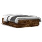 vidaXL Estructura de cama madera de ingeniería roble ahumado 150x200cm vidaXL Estructura de cama madera de ingeniería roble ahumado 150x200cm
