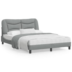 vidaXL Estructura de cama con luces LED tela gris claro 120x200 cm