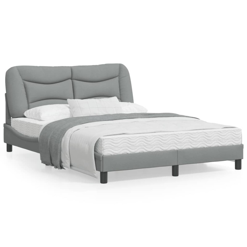 vidaXL Estructura de cama con luces LED tela gris claro 120x200 cm vidaXL Estructura de cama con luces LED tela gris claro 120x200 cm