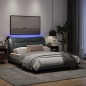 vidaXL Estructura de cama con luces LED tela gris claro 120x200 cm vidaXL Estructura de cama con luces LED tela gris claro 120x200 cm