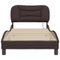 vidaXL Estructura de cama con luces LED tela marrón oscuro 80x200 cm vidaXL Estructura de cama con luces LED tela marrón oscuro 80x200 cm
