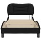 vidaXL Estructura de cama con luces LED tela negro 90x190 cm vidaXL Estructura de cama con luces LED tela negro 90x190 cm