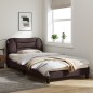 vidaXL Estructura de cama con luces LED tela marrón oscuro 100x200 cm vidaXL Estructura de cama con luces LED tela marrón oscuro 100x200 cm