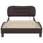 vidaXL Estructura de cama con luces LED tela marrón oscuro 100x200 cm vidaXL Estructura de cama con luces LED tela marrón oscuro 100x200 cm