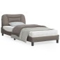 vidaXL Estructura de cama con luces LED tela gris taupe 90x190 cm vidaXL Estructura de cama con luces LED tela gris taupe 90x190 cm