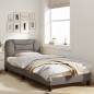 vidaXL Estructura de cama con luces LED tela gris taupe 90x190 cm vidaXL Estructura de cama con luces LED tela gris taupe 90x190 cm