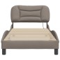 vidaXL Estructura de cama con luces LED tela gris taupe 90x190 cm vidaXL Estructura de cama con luces LED tela gris taupe 90x190 cm