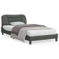 vidaXL Estructura de cama con luces LED tela gris oscuro 100x200 cm