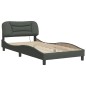 vidaXL Estructura de cama con luces LED tela gris oscuro 100x200 cm