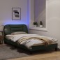 vidaXL Estructura de cama con luces LED tela gris oscuro 100x200 cm