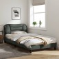 vidaXL Estructura de cama con luces LED tela gris oscuro 100x200 cm