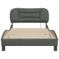 vidaXL Estructura de cama con luces LED tela gris oscuro 100x200 cm