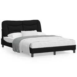 vidaXL Estructura de cama con luces LED tela negro 120x200 cm