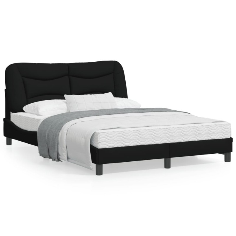 vidaXL Estructura de cama con luces LED tela negro 120x200 cm vidaXL Estructura de cama con luces LED tela negro 120x200 cm