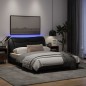 vidaXL Estructura de cama con luces LED tela negro 120x200 cm vidaXL Estructura de cama con luces LED tela negro 120x200 cm