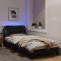 vidaXL Estructura de cama con luces LED tela negro 90x200 cm vidaXL Estructura de cama con luces LED tela negro 90x200 cm
