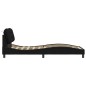 vidaXL Estructura de cama con luces LED tela negro 90x200 cm vidaXL Estructura de cama con luces LED tela negro 90x200 cm