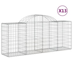 vidaXL Cestas de gaviones 13 uds forma de arco hierro 200x50x80/100 cm